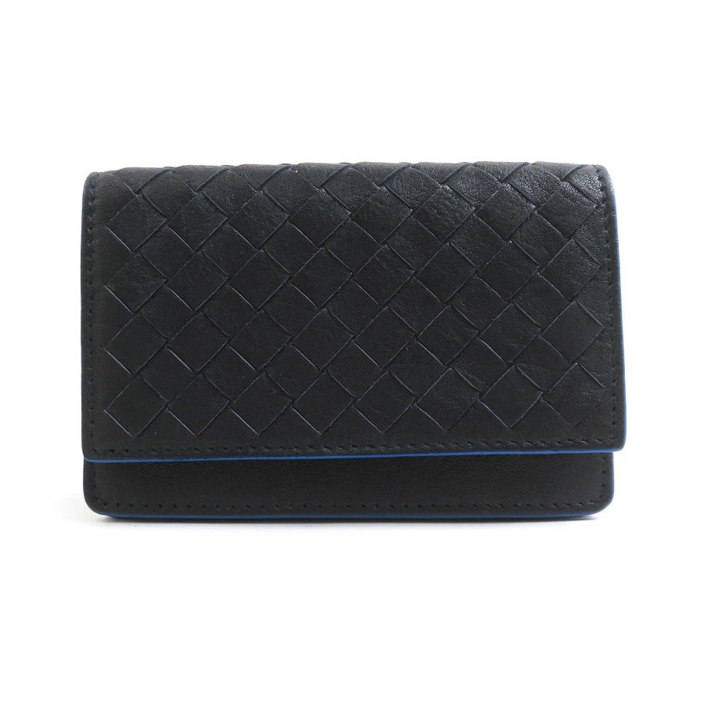 Bottega Veneta Card Case Wallet Intrecciato leather Navy Blue x blue